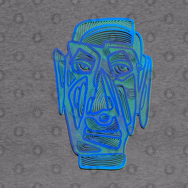 Abstract Face #8 - blue version by DaveDanchuk